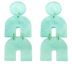 True Lovelies Resin Double U Linear Earrings