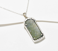 Colgante de puerta de plata esterlina con diseño de mármol de Connemara y diamonique