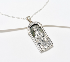 Colgante de puerta de plata esterlina con diseño de mármol de Connemara y diamonique