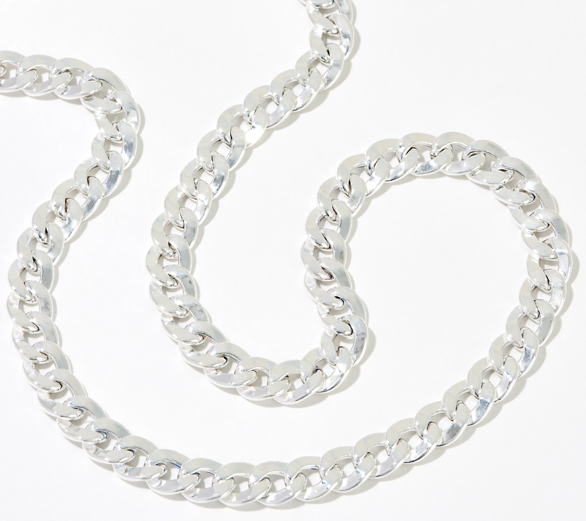 UltraFine 950 Silver Flat Curb Link 20" Necklace