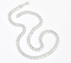 UltraFine 950 Silver Flat Curb Link 20" Necklace