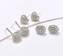 Affinity Diamonds Set of 3 Sterling Silver Earrings