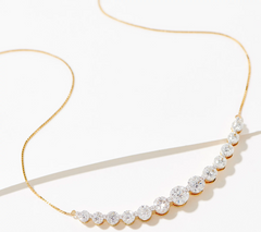 Fire Light Lab Grown Curved Diamond 14K Gold Necklace