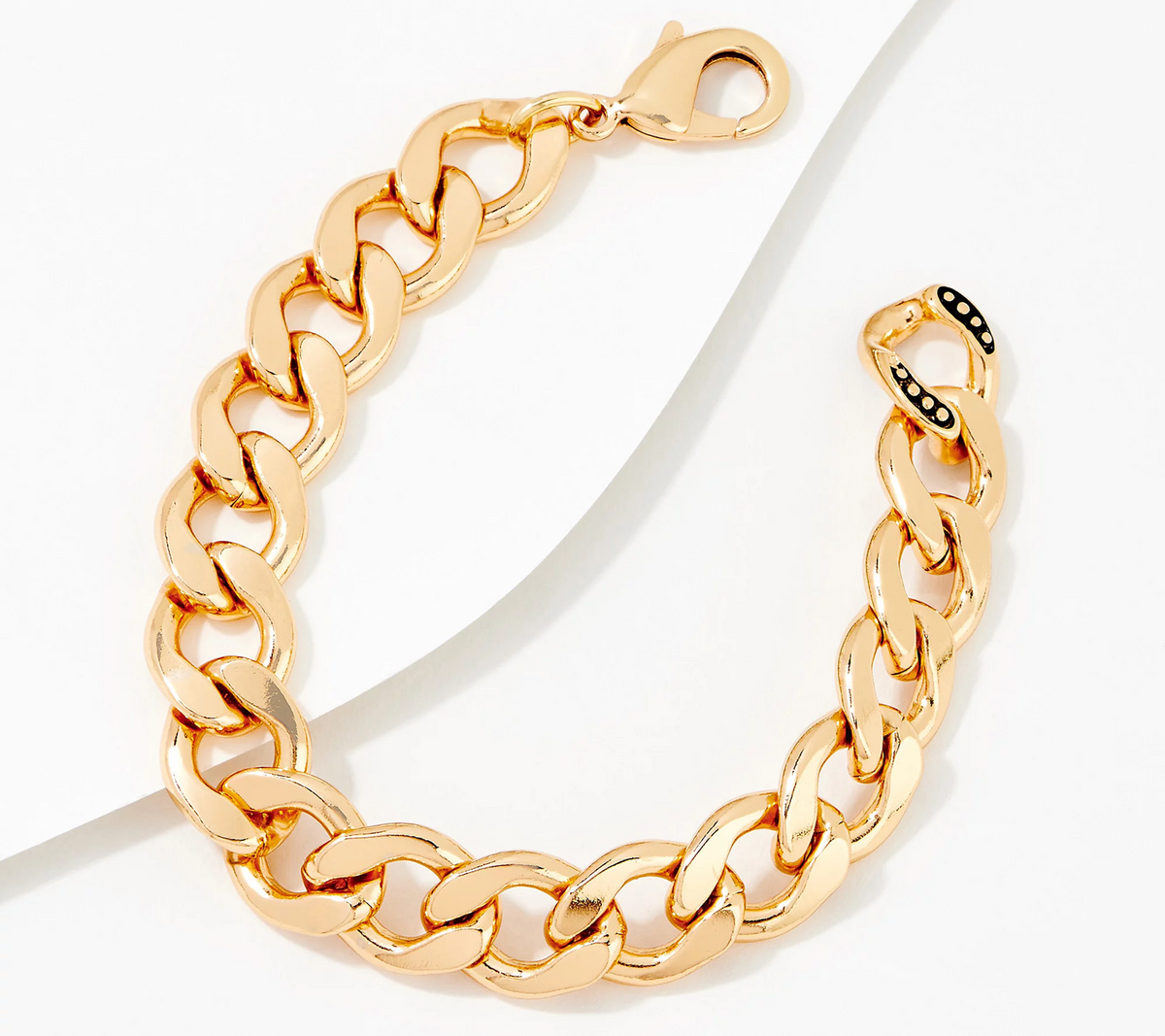 Joan Rivers Gold Tone 7 1/2" Cuban Chain Bracelet