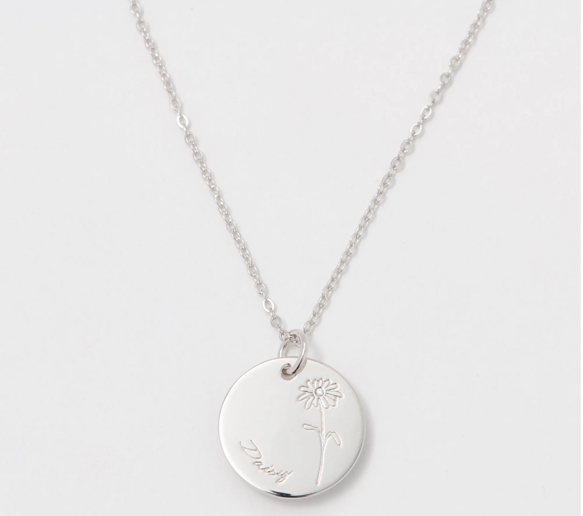 Diamonique Sterling Silver Birthflower "Daisy" Pendant Necklace. 16"