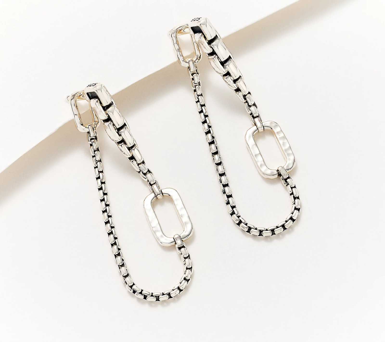 JAI Sterling Silver Paperclip Convertible Earrings