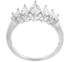 Diamonique Sterling Silver Marquise Band Ring Size 6