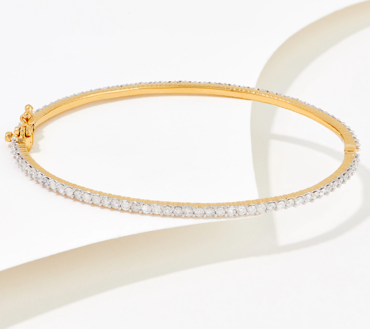 Affinity Diamonds Eternity Gold-Over Sterling Silver Bangle  Small