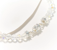 Kirks Folly Crystal Silvertone, Queen Beaded Magnetic Necklace 17"