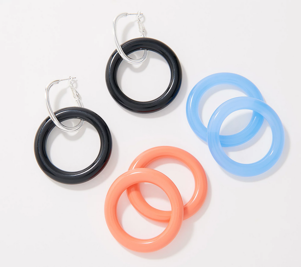 Joan Rivers Silver tone The "O" Earring, 3"