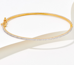 Affinity Diamonds Yellow Goltone Sterling Silver Eternity Bangle Large