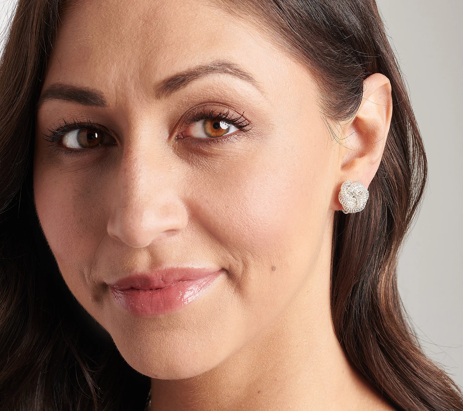 Denim & Co. Mesh Knot Clip On Stud Earrings