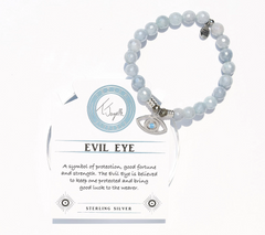 T.Jazelle Luck Gemstone Beaded Bracelet with Sterling Silver Charm, S/A