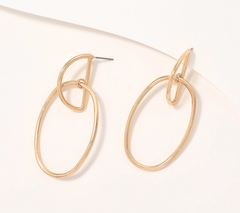 Joan Rivers D Top with Oval Gold Tone Hoop Earring