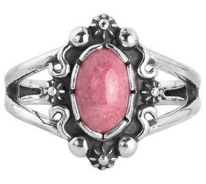 American West Classics Sterling Rhodonite Florl Ring Size 10