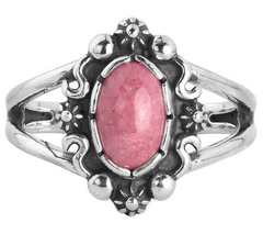 American West Classics Sterling Rhodonite Florl Ring Size 10