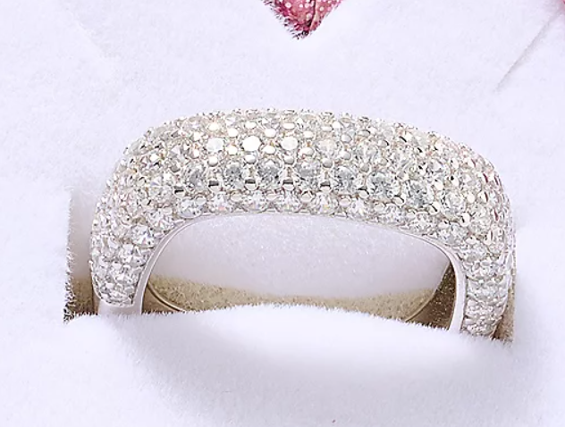 Diamonique x Jennifer Miller Sterling Silver Squared Band Ring, Size 7