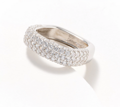 Diamonique x Jennifer Miller Sterling Silver Squared Band Ring, Size 7