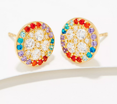 Diamonique x Kathy Levine Pinwheel Multi Color 14K Yellow Gold-Plated Sterling Silver Earrings