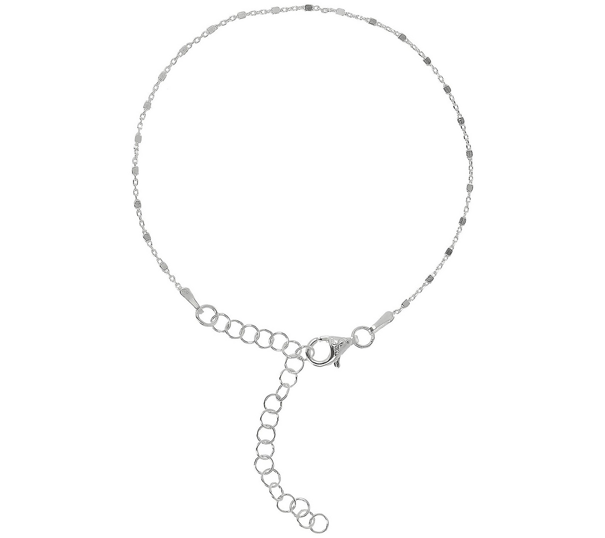 UltraFine Silver Adjustable Bead Station Bracelet