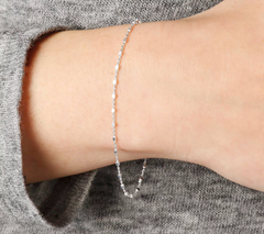 UltraFine Silver Adjustable Bead Station Bracelet