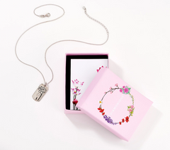 Diamonique Sterling Silver Birth Flower July Necklace Gift