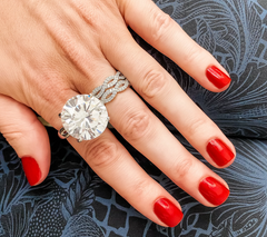 Diamonique x Jane Treacy Anniversary 35 Platinum Clad Ct Ring Set Size 6
