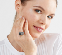 Artisan Crafted by Robert Manse Sterling & 18K Black Star Diopside Ring Size 10