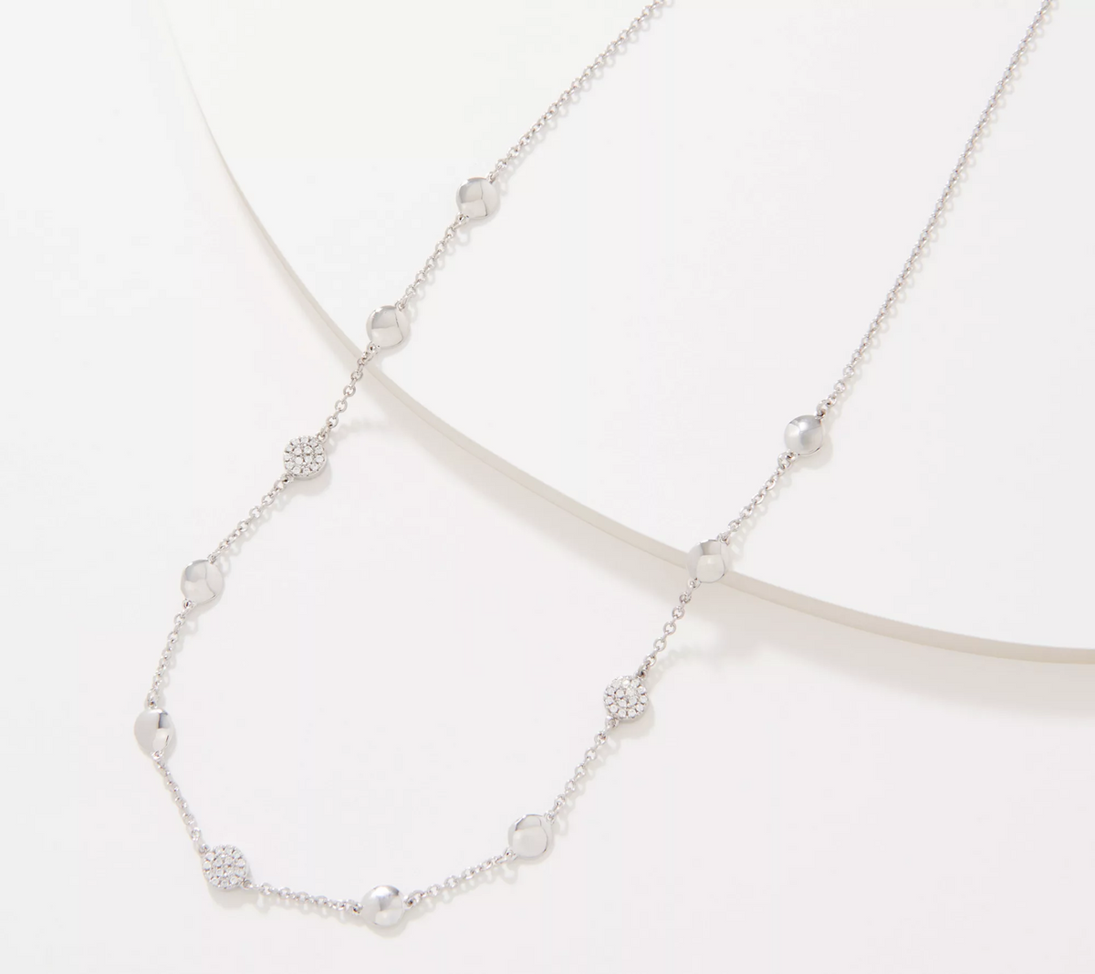 FREIDA ROTHMAN Sterling Silver Radiance 20" Disc Necklace