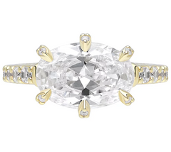JUDITH Classic 14K Gold Clad Diamonique Ring, Size 8