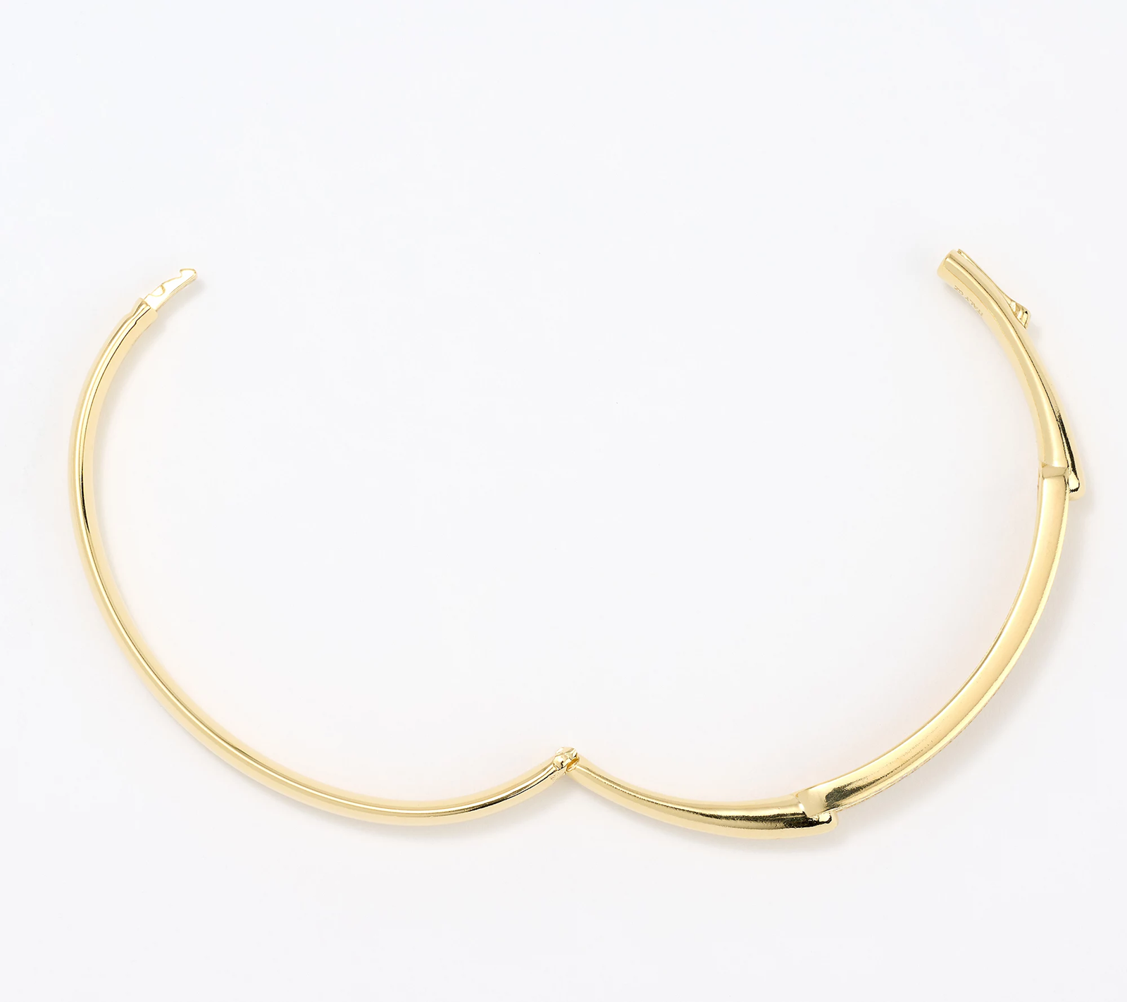 Diamonique Italia Goldclad  Sterling Silver Polished Pave Bar Bangle, Avg 7"