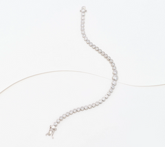 Diamonique Graduated Bezel-Set Round Tennis SS Bracelet Avg