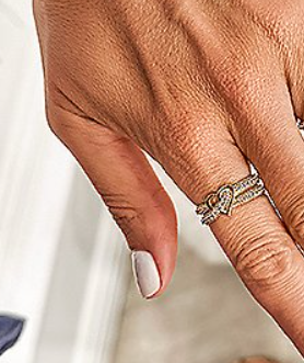 Diamonique Sterling Silver Crossover Heart Ring Size 6