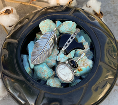 American West Sterling Silver Blake Agate Bear Enhancer