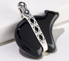 American West Sterling Silver Blake Agate Bear Enhancer