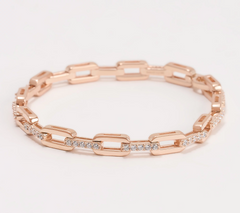 Diamonique x Kathy Levine 365 Link Rose-Clad Sterling Silver Bracelet Avg