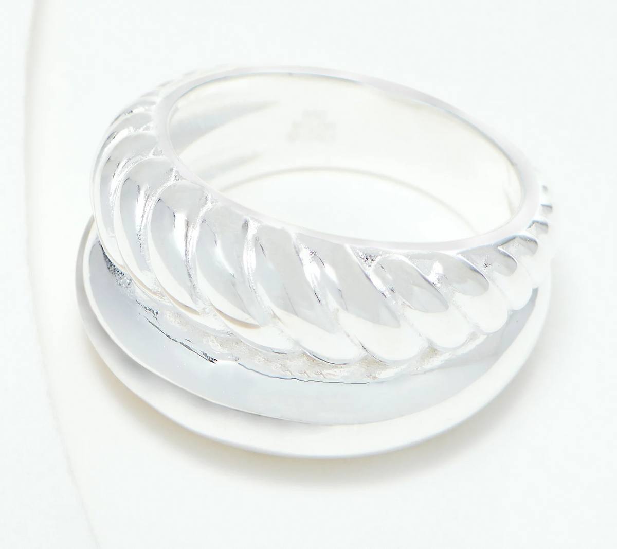 UltraFine 950 Silver Double SS Ring Size 7