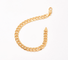 Gold One 1K Gold Men's Curb Link 9" Bracelet