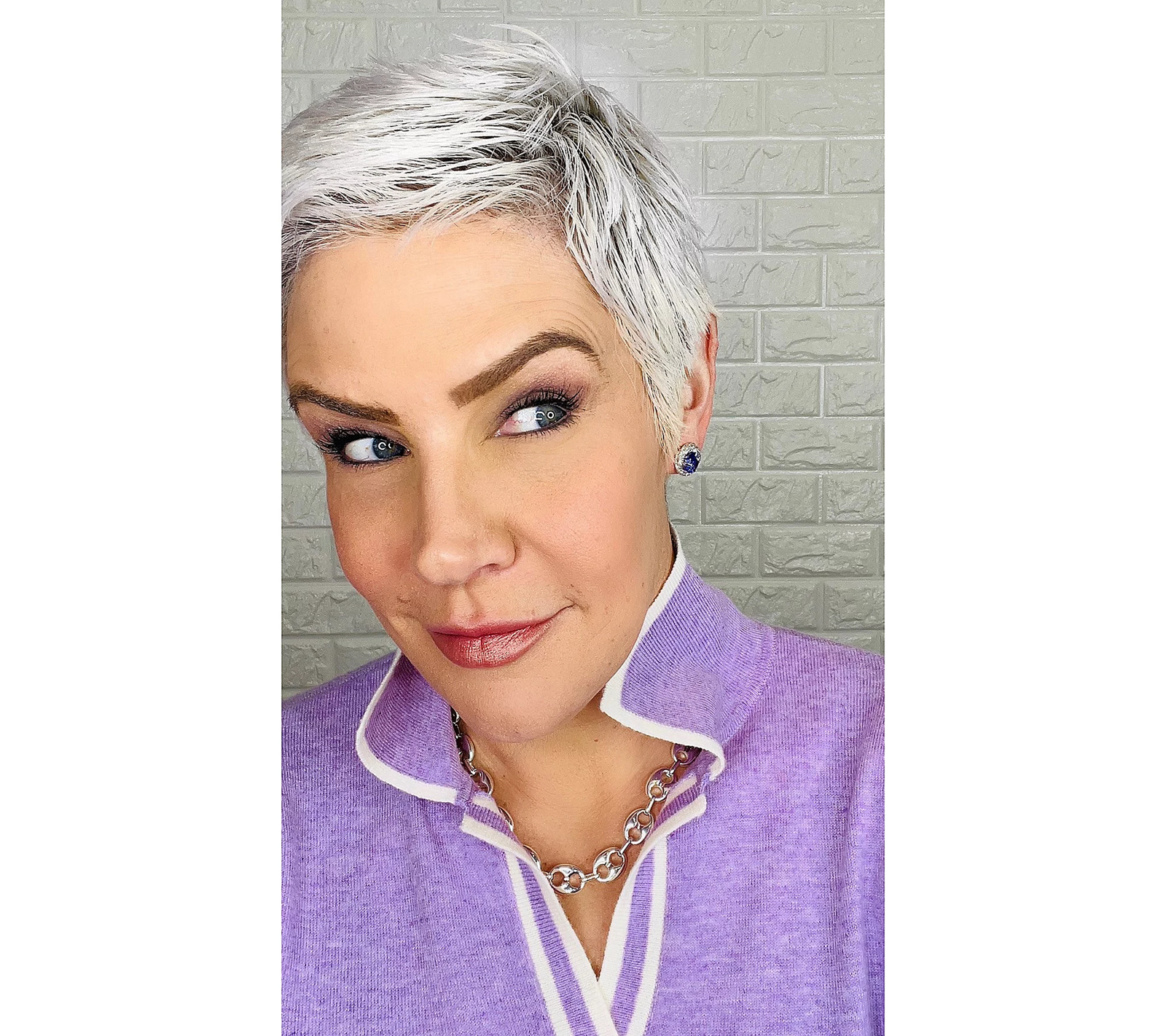 Joan Rivers Set of 2 Silvertone w/ Clr&Vit  CZ Love Knot Stud Brass Earrings