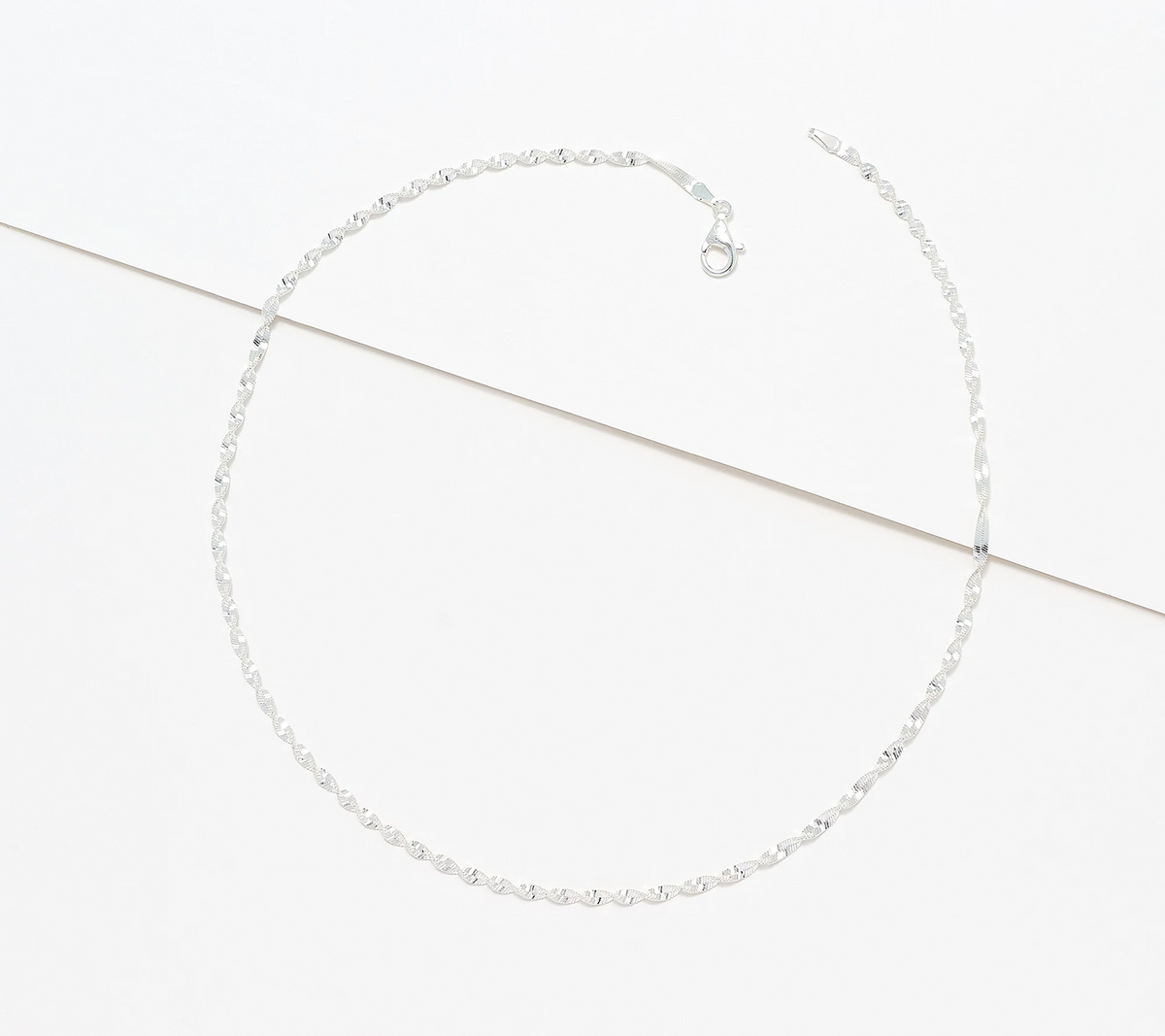 UltraFine 950 Silver Twisted 4.6g Herringbone Necklace, 20"