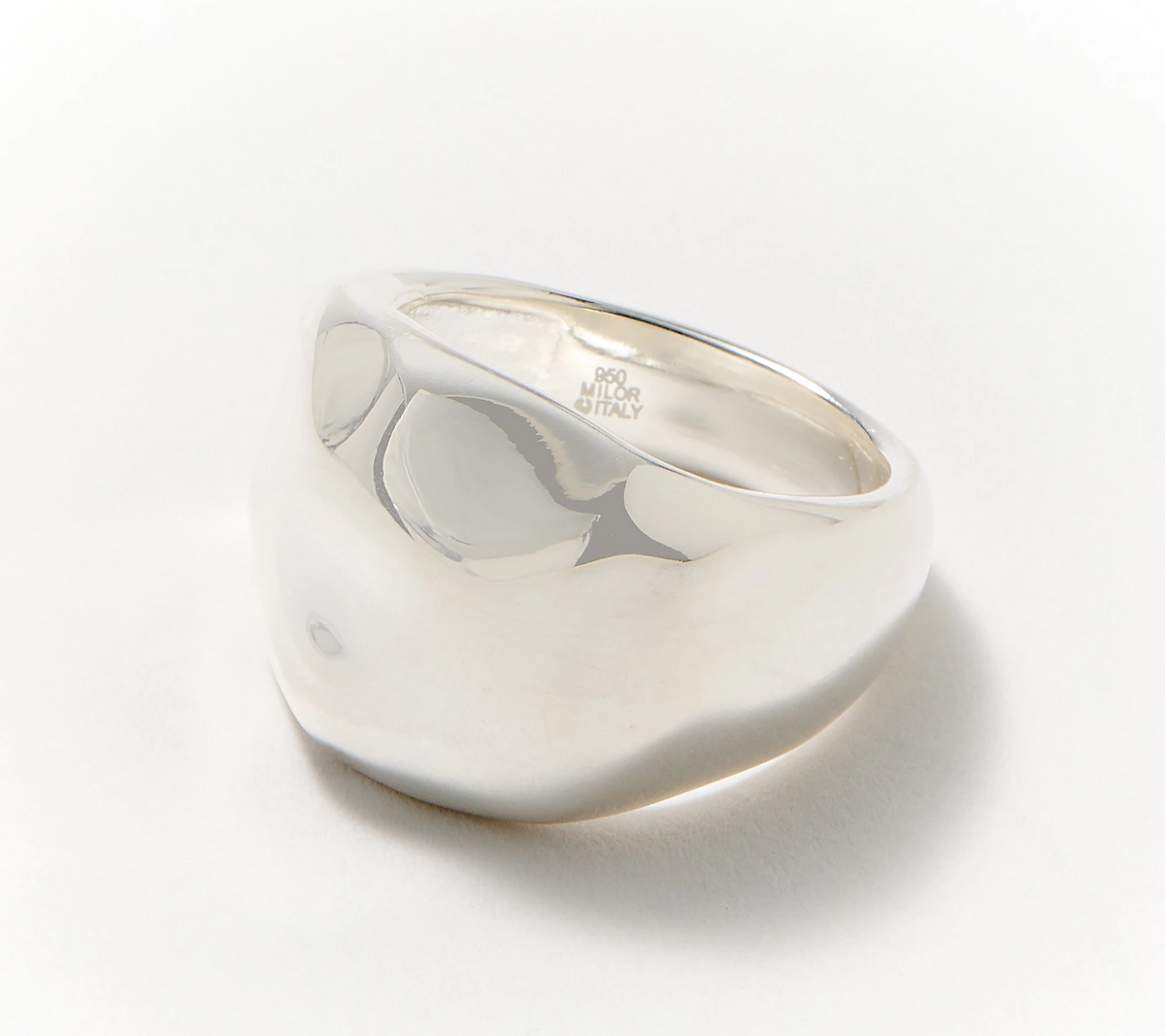 UltraFine 950 Silver Wide Hammered Band Ring Size 7