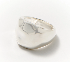 UltraFine 950 Silver Wide Hammered Band Ring Size 7