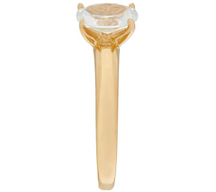 Diamonique 14K Yellow Clad Solitaire Ring, Size 6