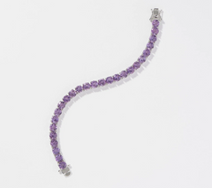 Affinity Gems Platinum-Clad Sterling Silver Semi-Precious Round Cut Bracelet Small
