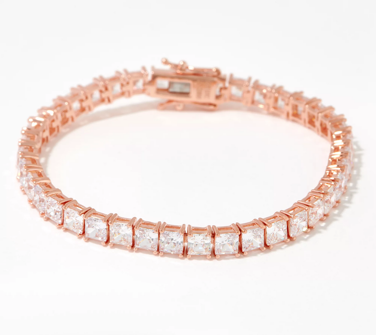 Diamonique x Kathy Levine Rose-Clad Sterling Silver Drama Queen Tennis Bracelet 8"