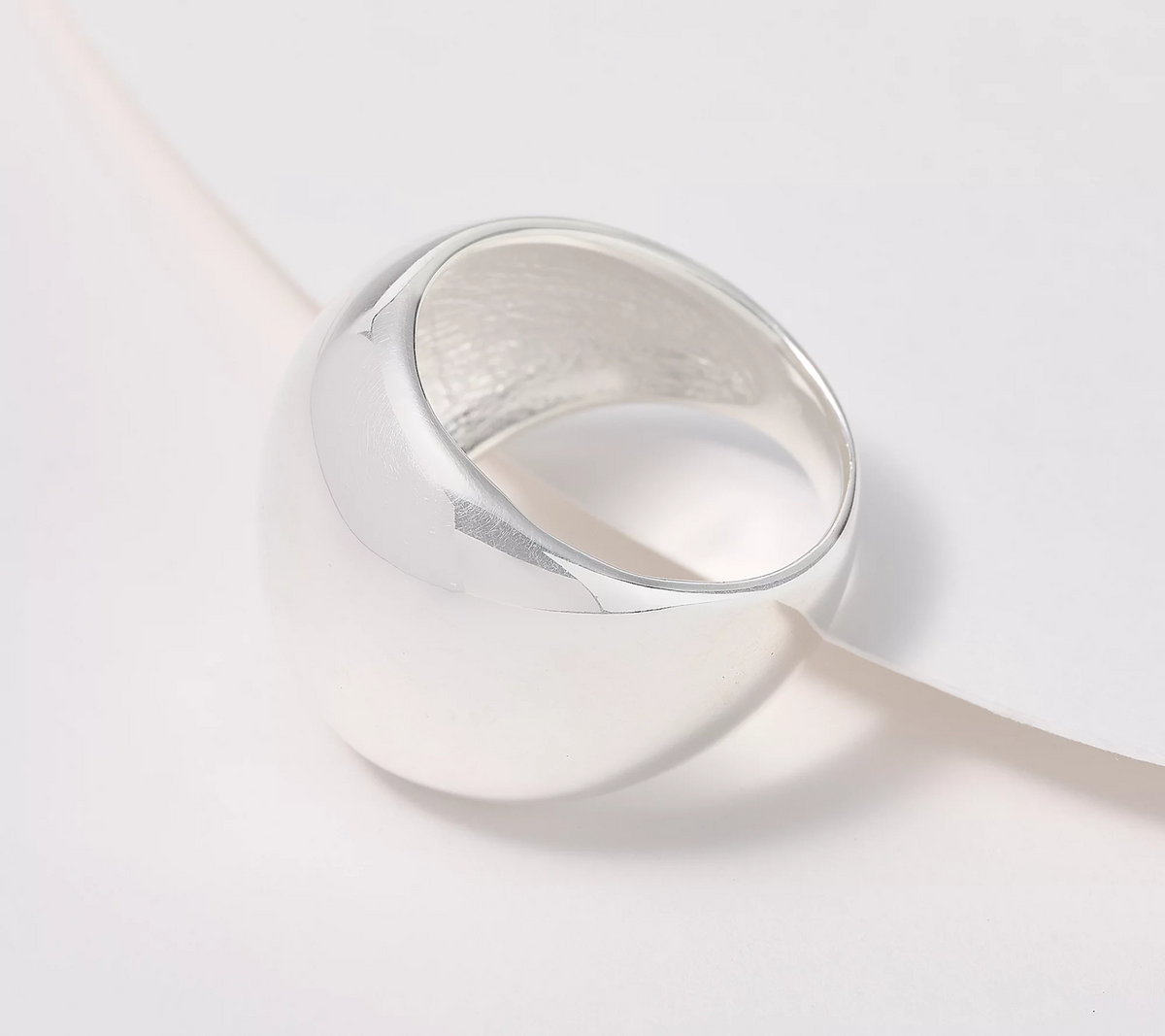 UltraFine 950 Silver Polished Dome Ring Size 8