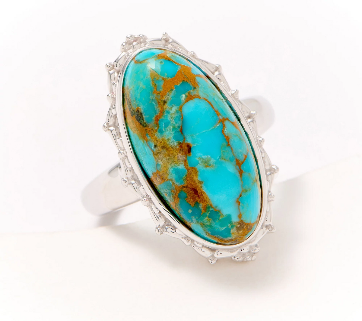 Affinity Gems Oval Opaque Turquoise Gemstone Ring, Sterling Silver, Size 7