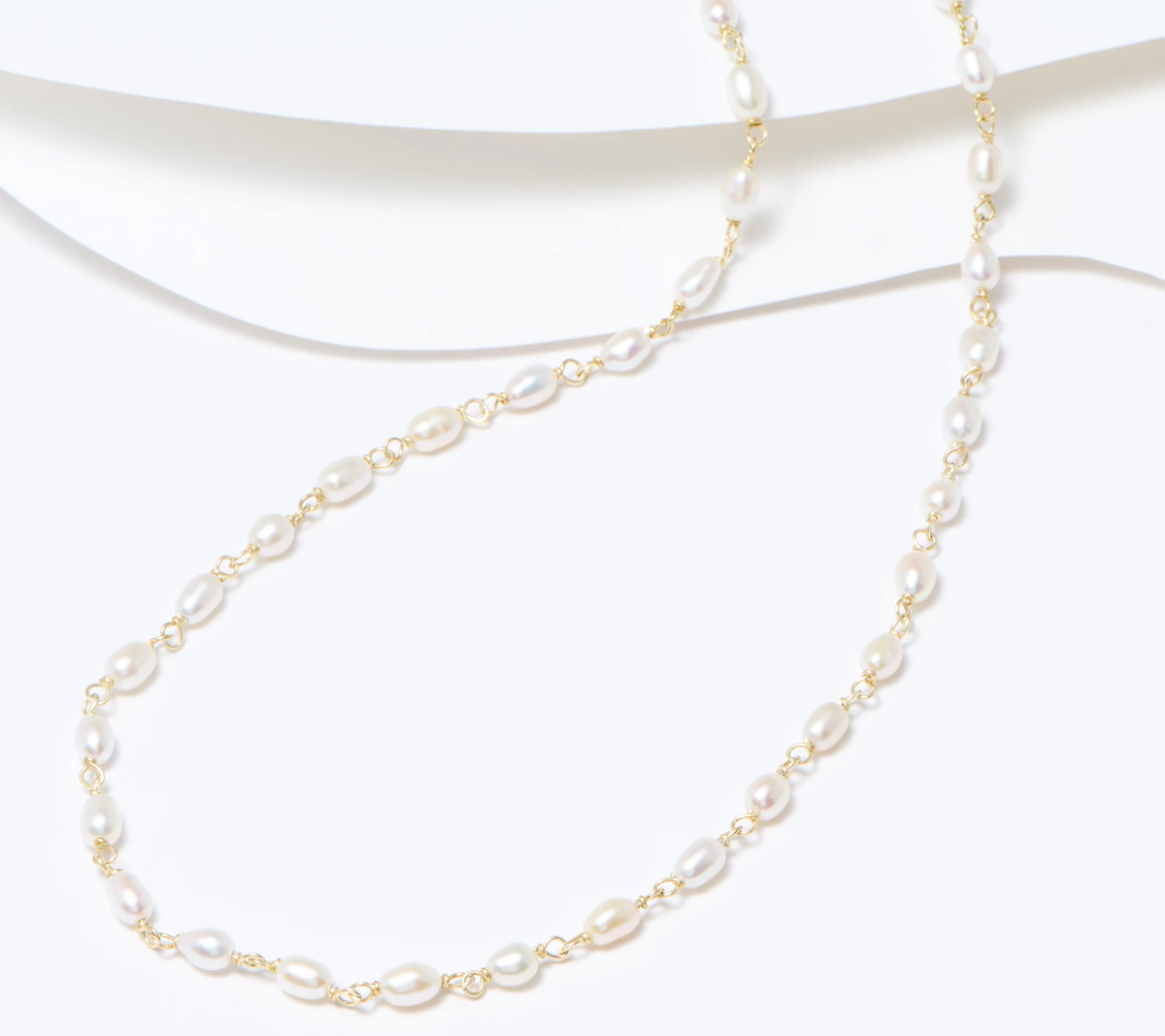 Honora Cultured Pearl 24" Necklace, 18K yellow gold-plated Sterling Silver