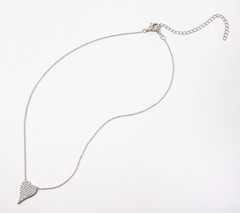 Diamonique x Jennifer Miller SS Mini Pave Heart Necklace