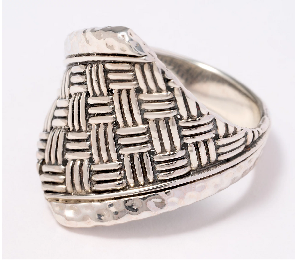 Artisan Crafted by Robert Manse Sterling Silver Basketweave Ring. Size 6